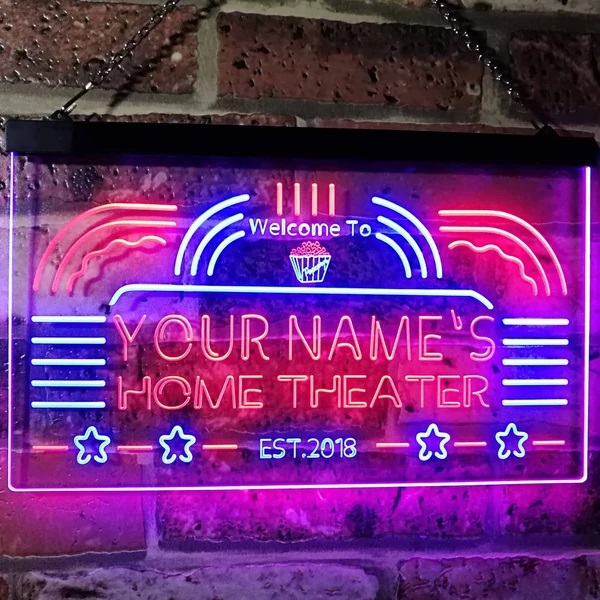 Personalized Theatre Dual LED Neon Light Sign